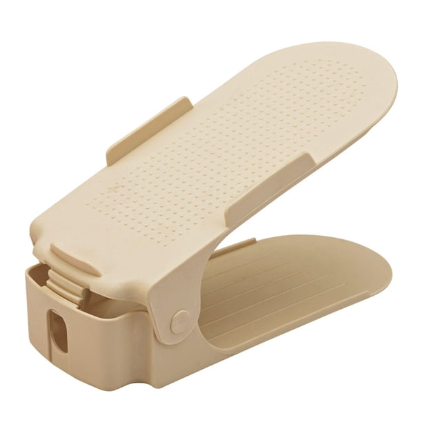 Bewildely Estante para zapatos para el hogar, soporte para colgar zapatos de doble capa ajustable de plástico sólido, ahorra Almacenamiento y organización del hogar beige Bewildely JJ9551-06