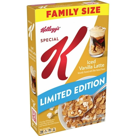 Kellogg's Special K Breakfast Cereal, Fiber Cereal, Family Breakfast, Family Size, Iced Vanilla Latte, 18.2oz Box (1 Box)