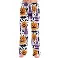 thumbnail image 2 of Women's Halloween Pjs Pants - Halloween Pajama Pants, Cute Wide Leg Pants for Women, Halloween Pajama Sets, Cozy Cotton Pants for Women, Relaxed Fit Pj Pants Light, 2 of 5