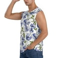 thumbnail image 3 of Daiia Blue Flax Flowers Printed Men's Tank Tops,Casual Soft Sleeveless Gym Muscle Shirts Bodybuilding Tee-Large, 3 of 8