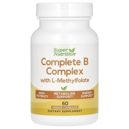 Super Nutrition Complete B Complex with L-Methylfolate, 60 Veggie Capsules