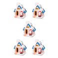 thumbnail image 3 of maskred Resin Christmas Scene Snow House LED Desktop Set Decoration Village House Santa 5Set, 3 of 6