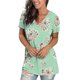 thumbnail image 4 of Pntutb moda mujer cuello en V impreso camiseta Casual suelta pulóver manga corta tops Pntutb Pntutb-4265, 4 of 9