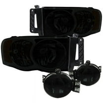 Spec-D Tuning Compatible with 2002-2005 Dodge Ram 1500 2500 3500 Smoked Lens Headlights, Fog Lights
