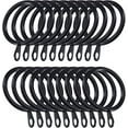 thumbnail image 1 of 20 Pack Curtain Eyelet Rings Black Metal Hanging Rings for Curtains and Rods, 30 mm Internal Diameter, 1 of 5