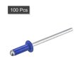 thumbnail image 3 of Unique Bargains Rivets Aveugles Tête Ronde Plate en Aluminium de 3,2 Mm x 9 Mm, Pack de 100 Bleu, 3 of 5