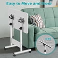 thumbnail image 7 of Tiltable Foldable Standing Desk Adjustable Height, Portable Computer Desk with Wheels, Mobile Sit Stand Small Rolling Laptop Table for Walking Pad, Bike Trainer, White, 7 of 7