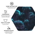 thumbnail image 4 of Disketp Ice blue light spot jellyfish Funny Coasters,6 Pcs Leather Coasters with Holder, Perfect Housewarming Hostess Gifts,Protect Furniture from Water Marks Scratch and Damage,Hexagon, 4 of 7