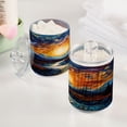 thumbnail image 5 of 2 Pack Qtip Holder Dispenser Sun and River Oil Painting Clear Plastic Storage Apothecary Jars for Cotton Swabs Balls Pads Floss, 5 of 7