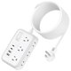 thumbnail image 1 of Regleta de alimentación NTONPOWER, cable de extensión de 5 pies y 10 pies con múltiples salidas y puertos USB, 1 of 5