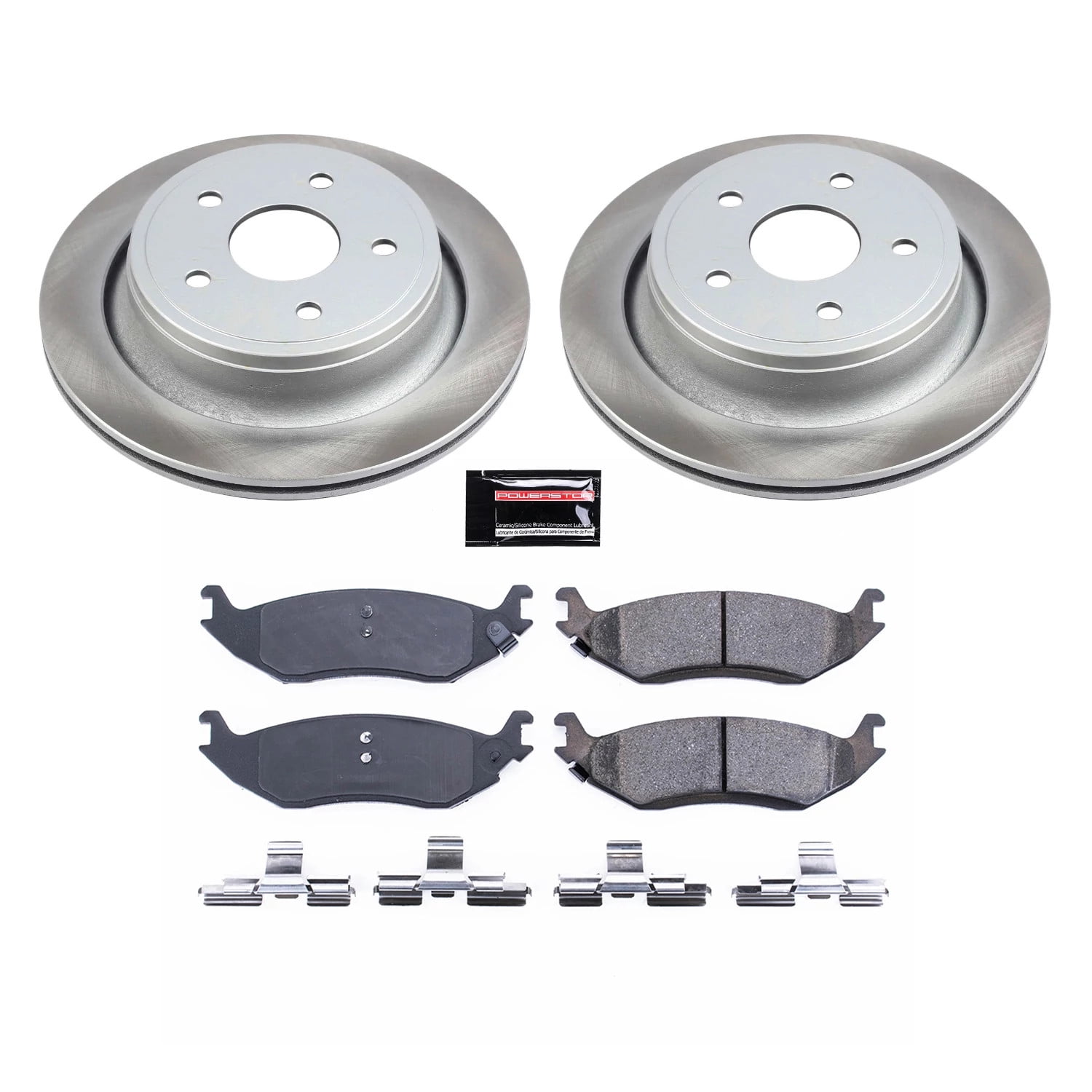 PowerStop Rear Semi-Coated Rotor and Low-Dust Ceramic Brake Pad Kit SC2172