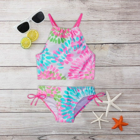 

Cathalem Girls Swimsuits Anime Girl Bathing Suit Halter Sport Outfits Beach Daisy 2-Piece Swimsuit Girls Girls Swimwear Girl Swim Soot Pink 11-12 Years