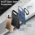 thumbnail image 6 of Elegant Choise Magnetic Case with Screen Protectors for iPhone 16 Pro Max/16 Pro/16 Plus/16 Dual-layer Full Protective Phone Cover with Ring Kickstand, Blue, 6 of 11