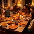 thumbnail image 3 of Thanksgiving Disposable Paper Plates Vintage Style Plaid Print 24Pcs Holiday Tableware for Home Party Picnic Camping, 3 of 5