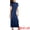 Navy Blue, variant on Women's Elegant Keyhole Bodycon Maxi Dress M Navy Blue