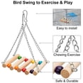 thumbnail image 3 of Juguetes para pájaros, juego de 8 juguetes masticables de madera natural para loros, campana colgante, columpio para jaula, apto para pinzones, periquitos pequeños y otros., 3 of 5