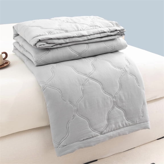 ERDOUY Grey Summer Quilts, 100x150cm Ultra-Thin Summer Bed Quilt, Lightweight Coverlet with Breathable Coolness, Ultra-Soft Comfort, Machine Washable (1 Piece)