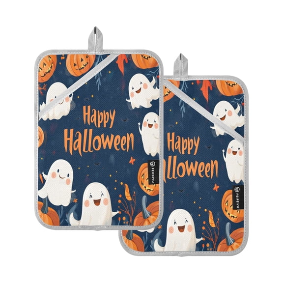 BZSMCE Pot Holder Oven Mitts Cooking baking Ghosts and Pumpkins Pattern Creative Pattern Size:7x9.8in