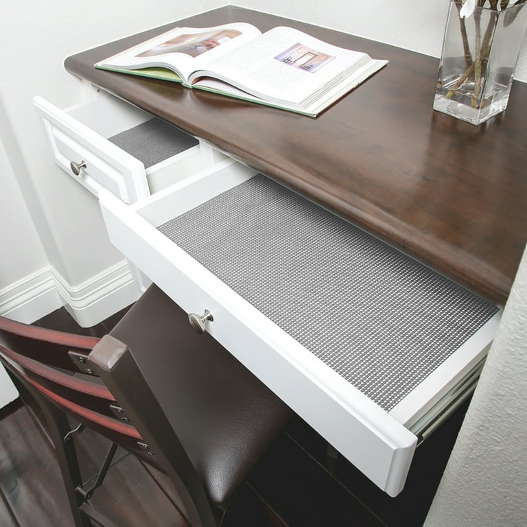 Metronic 12 x 30ft Cabinet Liner,Shelf Liners for Kitchen,Non Slip Drawer  Liner, Quatrefoil Gray