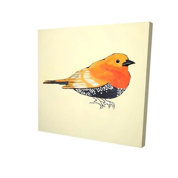 Begin Home Decor 2080-0808-AN361 8 x 8 in. Little Orange Bird Illustration-Print on Canvas