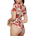 thumbnail image 3 of Yiaed Tomatoes Print Women's Waist-Cinching Short-Sleeved Onesie,Elastic Onesiet,Snaps At Bottom,Easy To Put On And Take Off for Wome Bodysuit -X-Large, 3 of 8