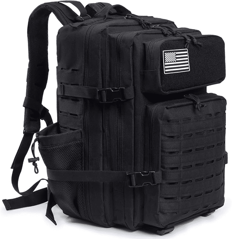 25L/45L Durable Nylon Hiking Backpack for Men, Multi-Day Camping & Travel Backpack with MOLLE System & Side Bottle Pockets