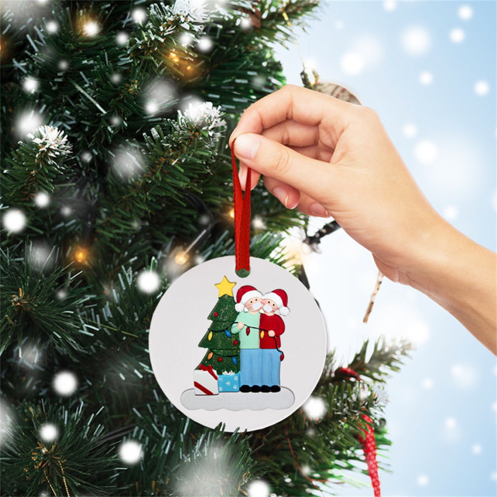 Home Personalized 2020 Christmas Ornaments Quarantine Family Hanging Ornament for Christmas Holiday Decorations Tree Home Decor Xmas Gifts A-Family of 1 