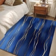 thumbnail image 5 of Abstract Golden Area&nbsp;Rug 4x6ft Water Ripple Dark Blue Sea Modern Art Non-Slip&nbsp;Washable Square&nbsp;Rugs Soft Felt Indoor Floor Mat for Bedroom Kitchen Living Room Bathroom, 5 of 9