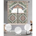 thumbnail image 2 of Orange Green Boho Swag Curtains for Living Room/Bedroom Windows, Medieval Vintage Ethnic Floral Abstract Kitchen Curtains and Valances Set 36 Inch Length, Light Filtering Swags Valance Curtain Panels, 2 of 5