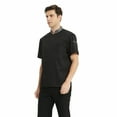 thumbnail image 4 of TOPTIE Veste de Chef Unisexe à Manches Courtes, Noire avec Col Gris, 4 of 8