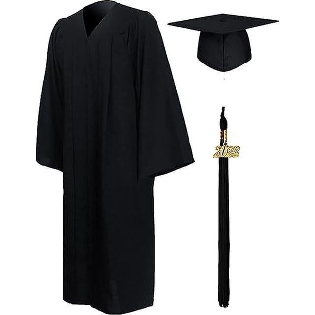 Toga y birrete de graduación para adultos, talla XL, color negro, unisex, 2023