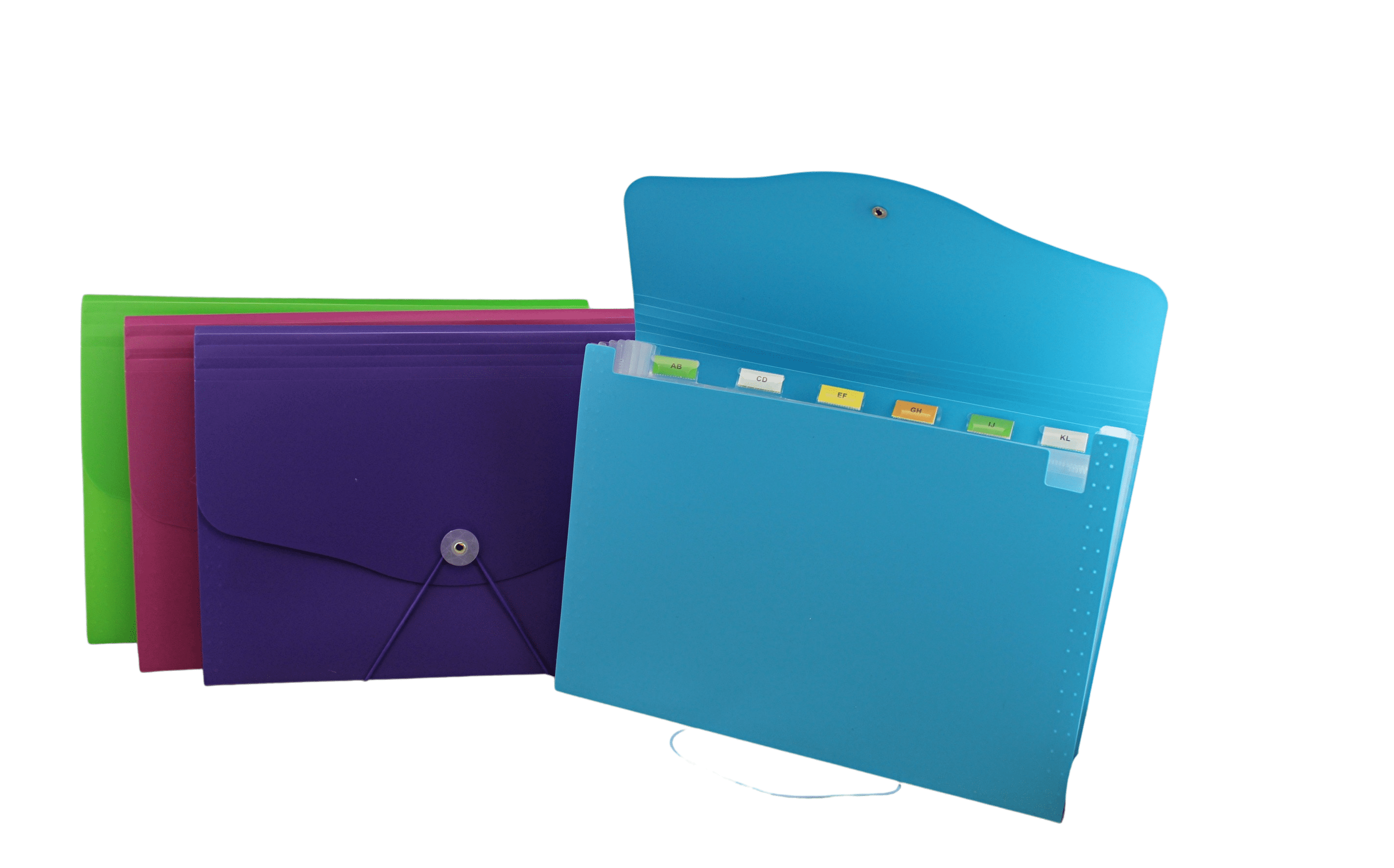 Set of 4 Pack 7Pocket Expanding File Folder, Accordion Letter Size