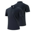 thumbnail image 6 of Felirenzacia Big and Tall Men’s Quick Dry Active Polo Shirt, Short Sleeve Workout Performance Golf Top, Dark Blue,L, 6 of 8