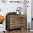 thumbnail image 4 of HOMCOM Commode, Meuble de Rangement à 4 Tiroirs Salon Brun, 4 of 10