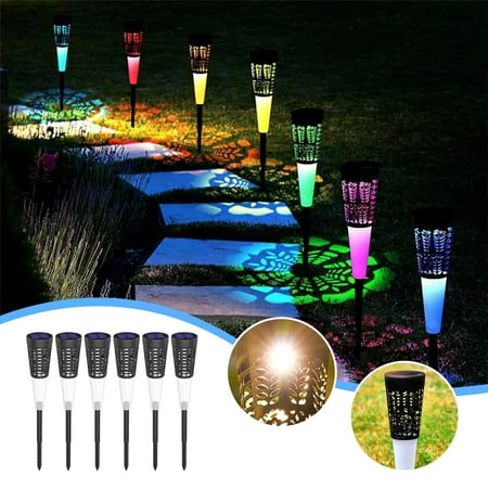 

SRstrat Bright Solar Outdoor Lights 6 Pack Flashing Color Changing LED Solar Outdoor Lights IP67 Waterproof Solar Lights Solar Garden Lights For Walkway Garden Patio