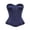 Dark Blue #1, variant on Satin Corset Tops for Women Strapless Bustier Neckline Boned Bodice Lingerie Party Clubwear Pink M