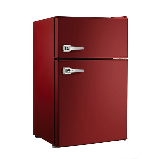 Willz 3.1 Cu Ft Two Door Retro Mini Fridge WLR31TRD, Red