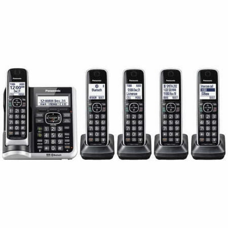 - Refurbished Panasonic KX-TG885SK 5 Handset Cordless Phone w/ DECT 6.0 Technology & Talking Caller ID
