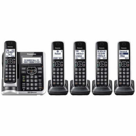 Refurbished Panasonic KX-TG885SK 5 Handset Cordless Phone w/ DECT 6.0 Technology & Talking Caller (Best Talking Caller Id For Android)