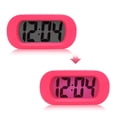 thumbnail image 4 of LED Alarm Clock with Snooze Night Clocks Digital LED Alarm Bell Light Table Bedside Alarms Silicone Shell LCD Screen Bell Home Travel Office Dorm Pink, 4 of 9