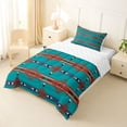 thumbnail image 2 of jejeloiu Vibrant Tribal Twin Comforter Sets,Bohemian Print Bedding Set For Boys,Teal Red,Reversible,2-Piece,1 Comforter and 1 Pillowcase, 2 of 7