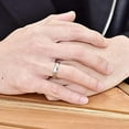 thumbnail image 3 of 4mm Classic Silver Tungsten Rings for Men Minimalist Wedding Band with Beveled Edges, 3 of 6