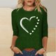 thumbnail image 2 of Tops de Cuello Redondo para las Mujeres Moda Impresa 3/4 Mangas Blusa Casual Top, Estante de Imitación, 2 of 5
