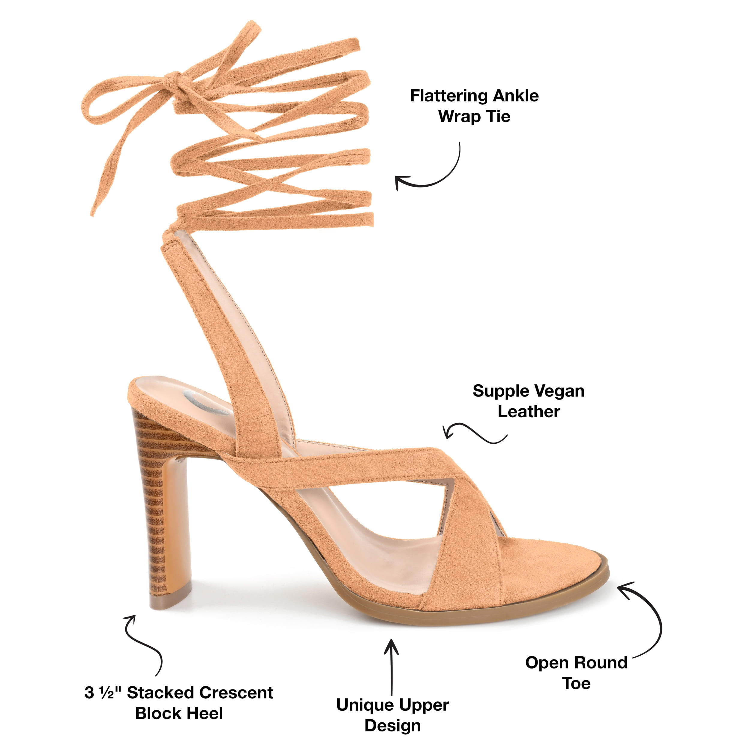 Journee Collection Womens Adalee Open Toe High Stacked Heel Pumps