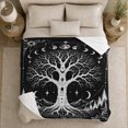 thumbnail image 5 of Mystical Tree Of Life decorative theme Illustration decorative motif, Warm Flannel Blanket for Cabin and Lodge, Peaceful Mountain Lake Scene, Outdoor Lovers autumn celebration Gift, 5 of 9