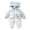 Blue, variant on Baby 12D Elephant Ear Color Block Padded Snowsuit Unisex Cartoon Animal Pocket Hooded Zip Up One Piece Winter Jumpsuit Lined Warm Infant Romper for Toddler Boys Girls Outdoor Play