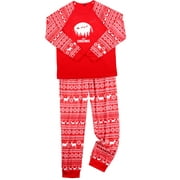 XZNGL Parent-child Warm Christmas Set Printed Home Wear Pajamas Two-piece Dad Set