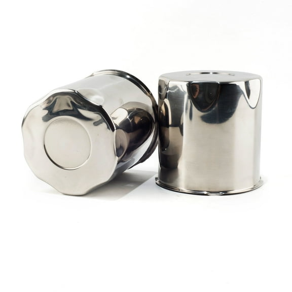 RhinoTuning 4.25" Hub 4.37" H Stainless PUSH-THRU HUB CENTER CAP Push Thru Steel 2PCS
