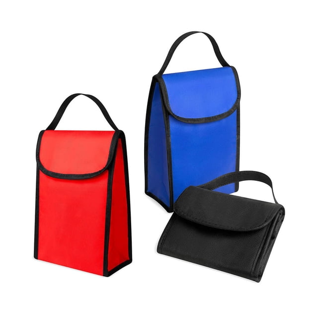 Paquete 135 piezas Lonchera interior metalizado con asa superior azul 18 x 29 x 9