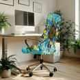 thumbnail image 3 of FKELYI Office Chair Cover for Home Anti-Dust Computer Chair Covers Blue Leopard Sunflower Print Removable Rotating Chair Slipcover for Swivel Boss Chair Office Decoration, Small, 3 of 6